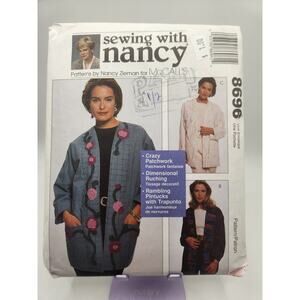 New Uncut Sewing w Nancy Sewing Pattern 8696 Loose Jacket Small - X-Large
